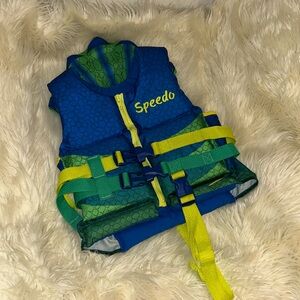 Speedo Child PFD Life Jacket Vest Type III  Teal Blue Green 30-50lbs unisex